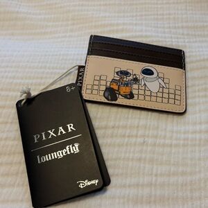 Loungefly Pixar Wall-E and Eve Card Holder in Brown and Cream